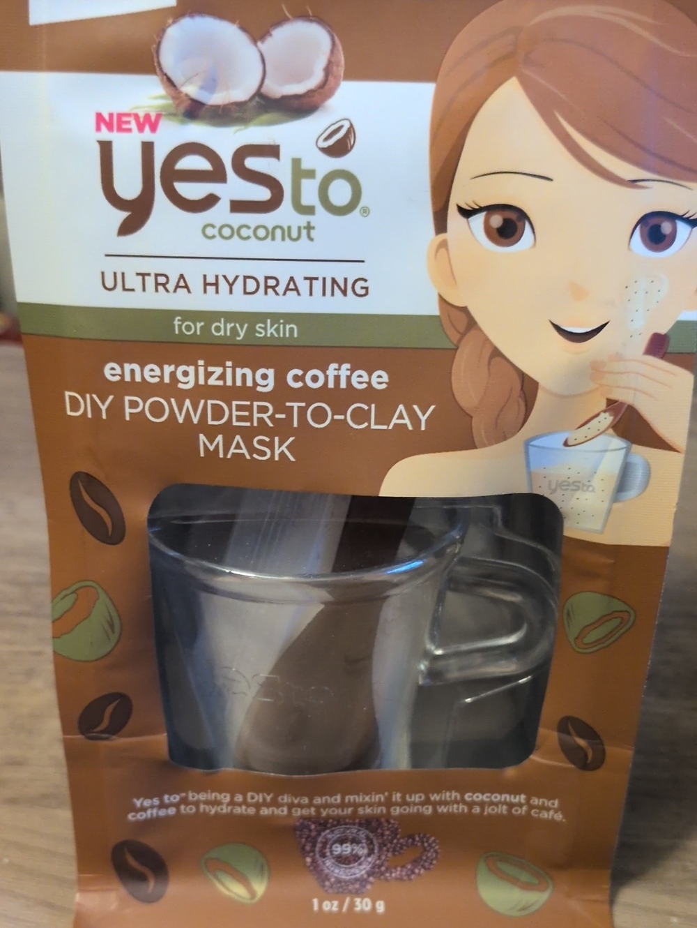 Say Yes To Coconut Energizing Coffee DIY Powder-to-Clay Mask - Brown